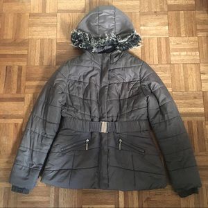 Gray puffer jacket